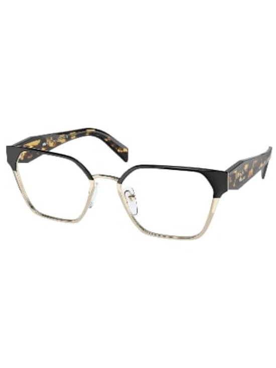 Prada VP 63W, Black/Pale Gold Eye Glasses, 53-18-140 main image 6